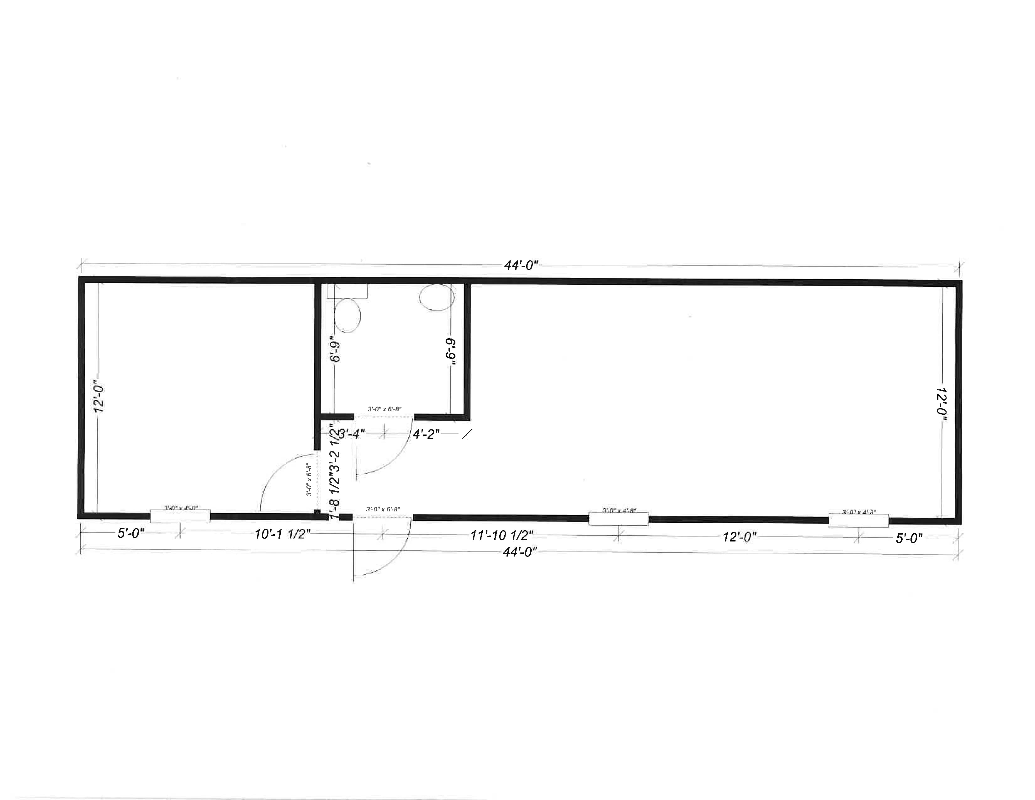 12x44 Office Floor Plan