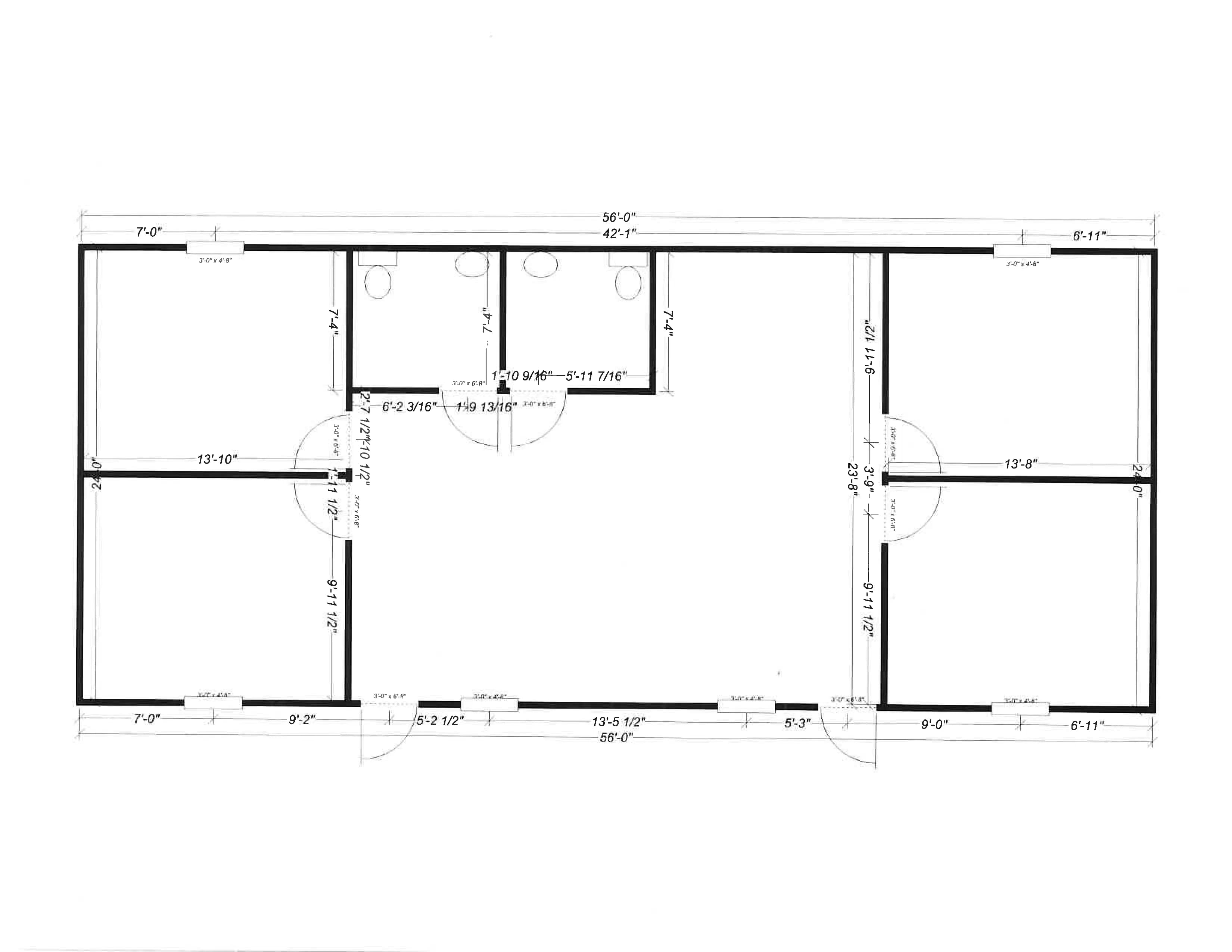 24x56 Complex 2 Floor Plan